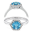 1,27 Karat Hexagon Pırlanta Blue Topaz Yüzük