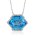 8,31 Karat Hexagon Pırlanta Blue Topaz Kolye